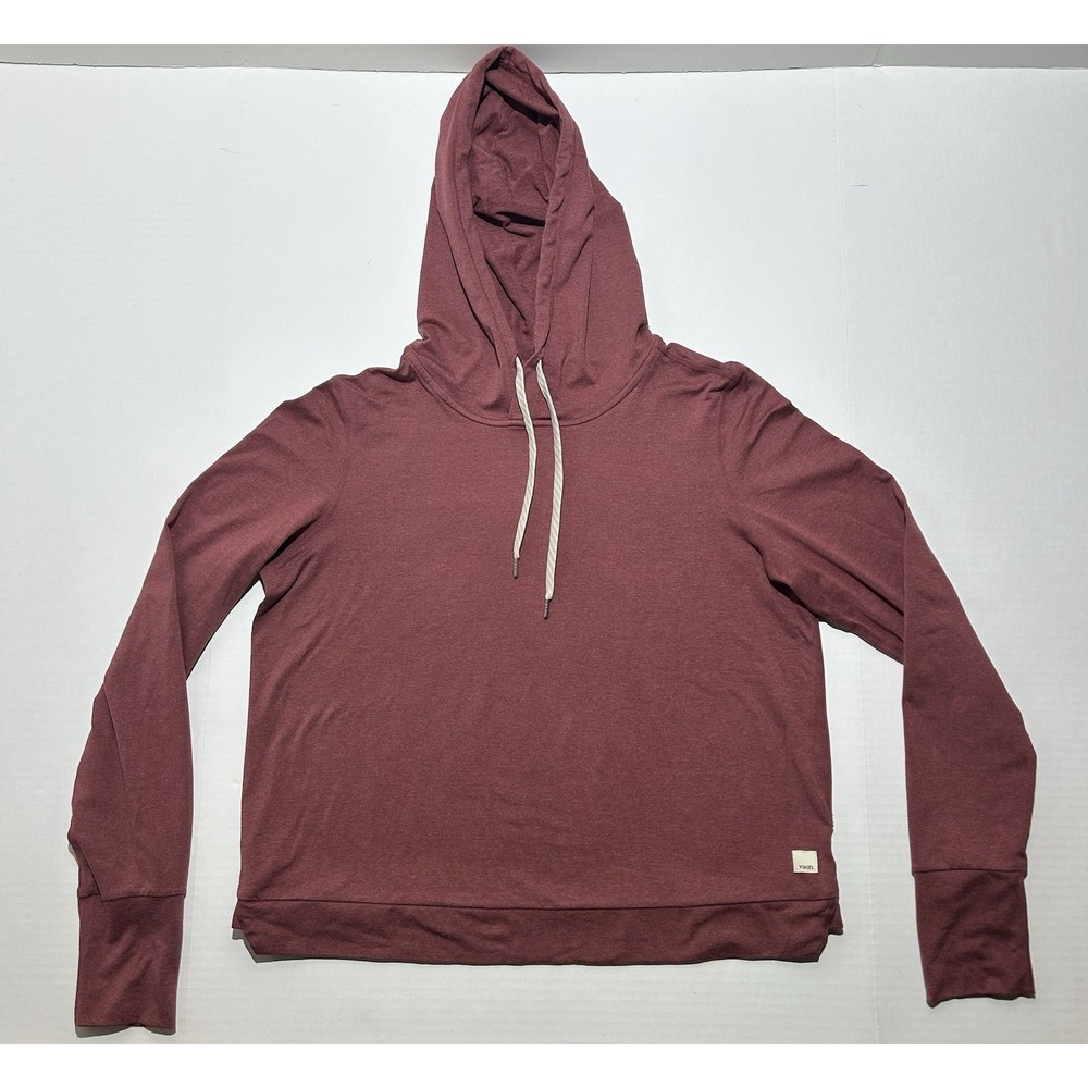 Vuori Hoodie Womens Medium Red Halo Essential Dream Knit Lightweight VW226 Crop